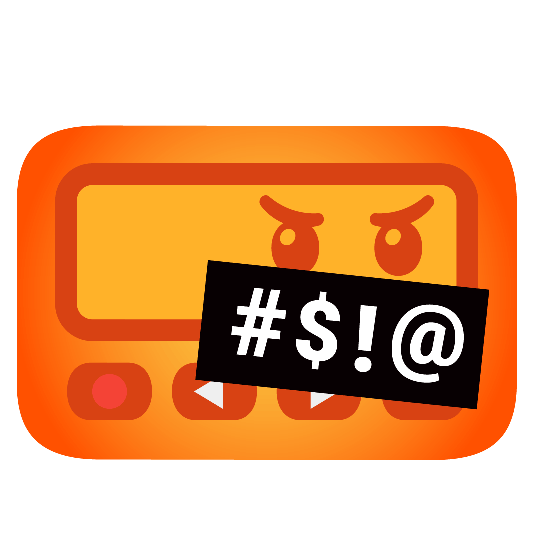 pager face with symbols on mouth