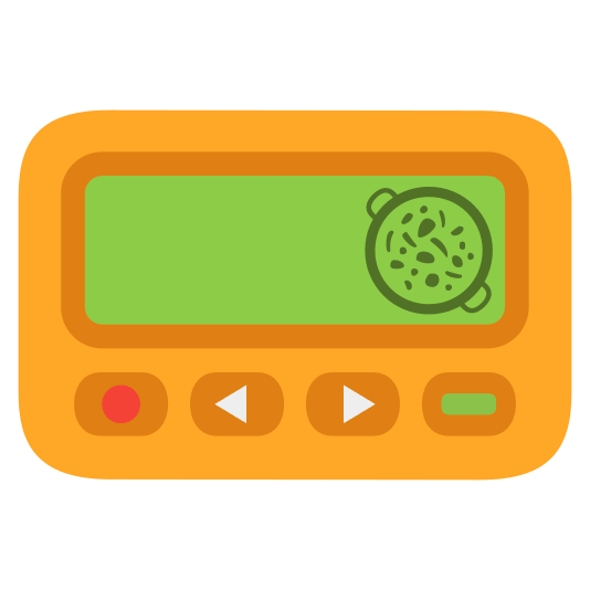 pager shallow pan of food