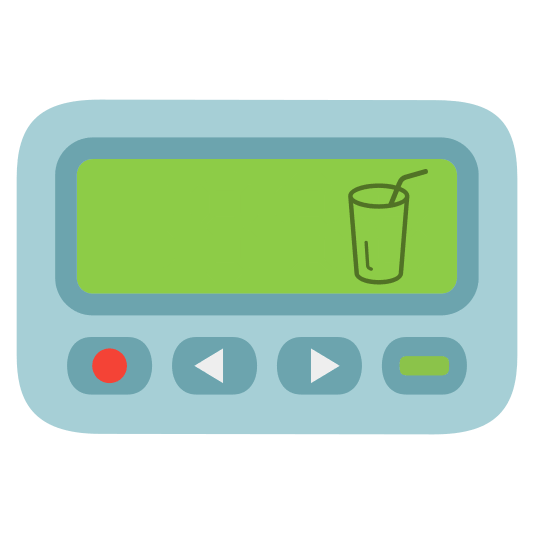 pager cup with straw