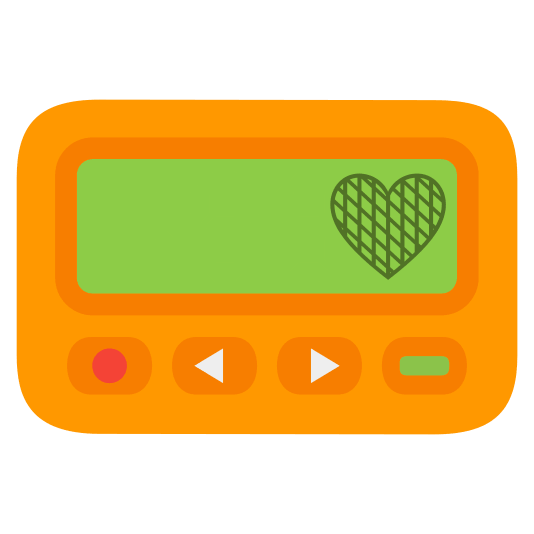 pager orange heart