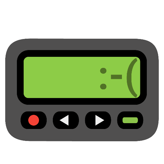 pager white frowning face