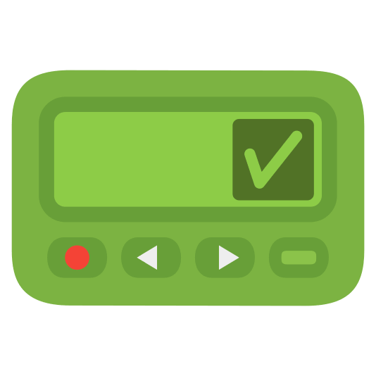 pager white check mark
