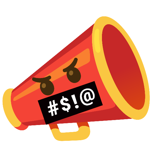 mega face with symbols on mouth