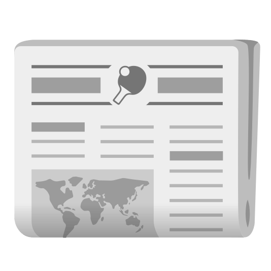 newspaper table tennis paddle and ball