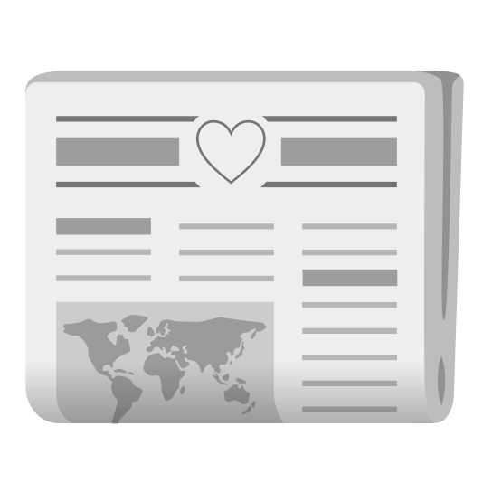 newspaper white heart