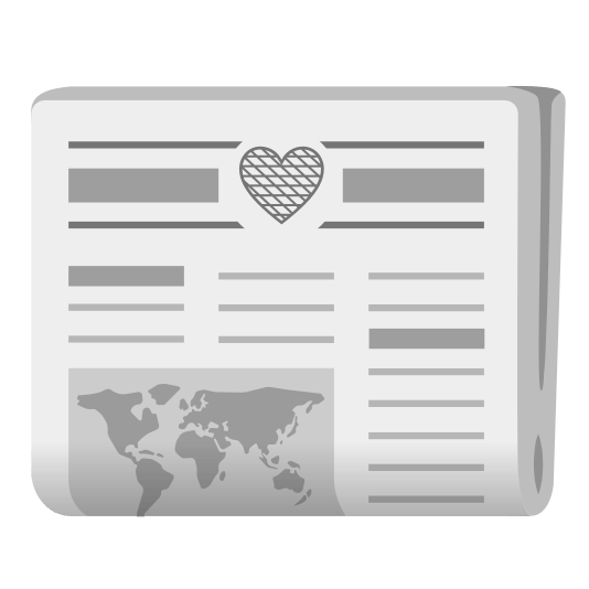 newspaper brown heart
