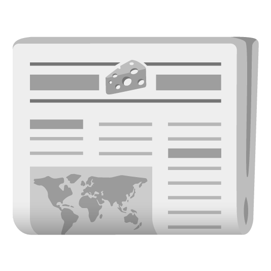 newspaper cheese wedge