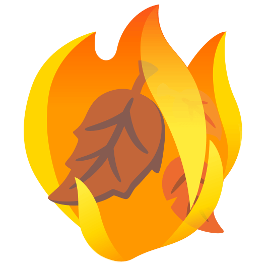 fire fallen leaf