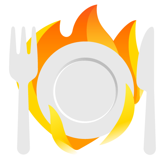 fire knife fork plate