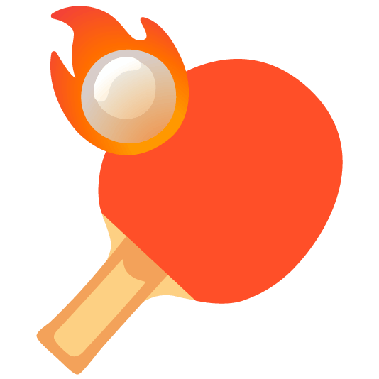 fire table tennis paddle and ball