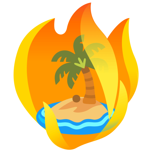 fire desert island