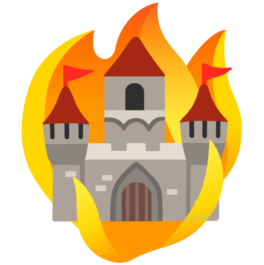 fire european castle