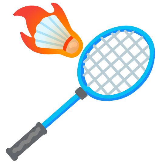fire badminton racquet and shuttlecock