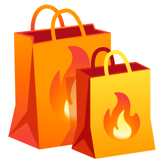 fire shopping bags