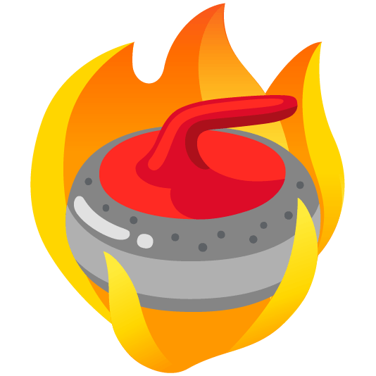 fire curling stone