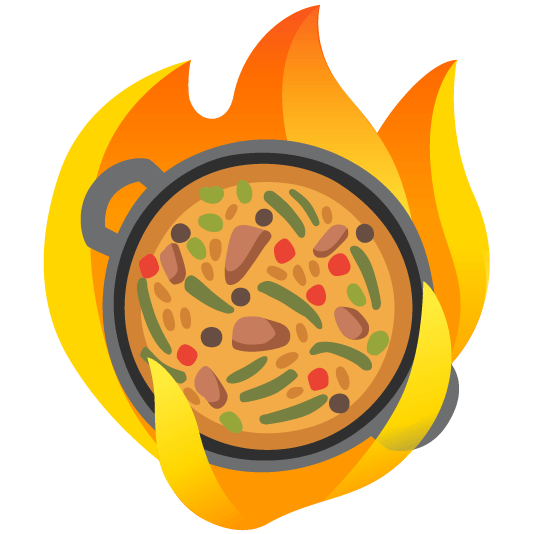 fire shallow pan of food