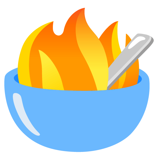 fire bowl with spoon