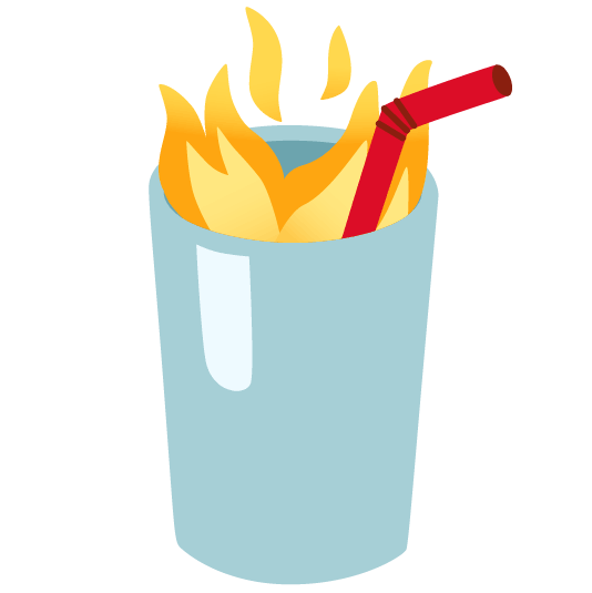 fire cup with straw