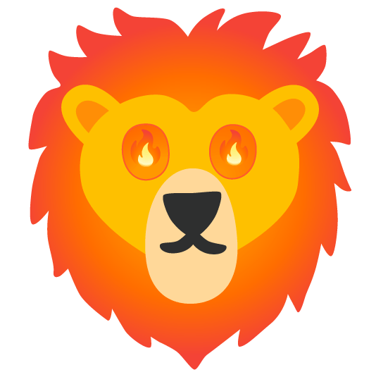 fire lion face