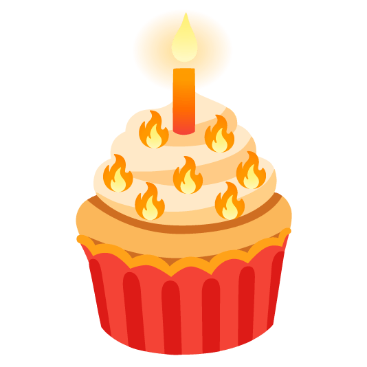 fire cupcake