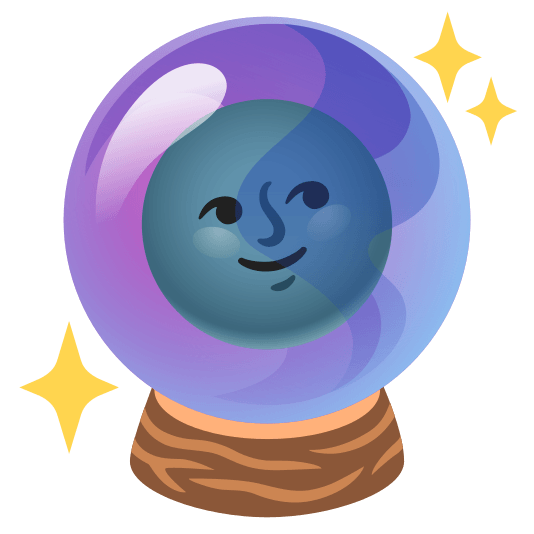 crystal ball new moon with face