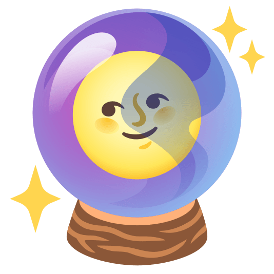 crystal ball full moon with face