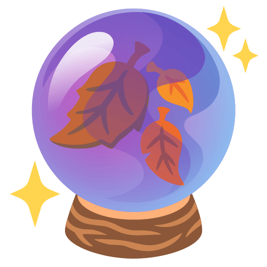 crystal ball fallen leaf