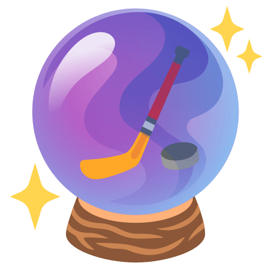 crystal ball ice hockey stick and puck