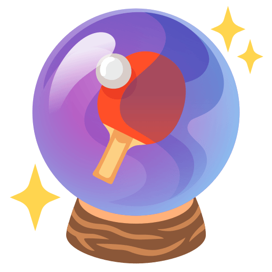 crystal ball table tennis paddle and ball