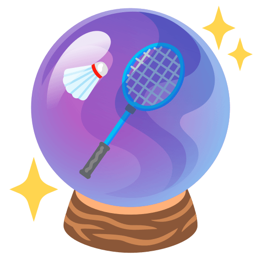 crystal ball badminton racquet and shuttlecock