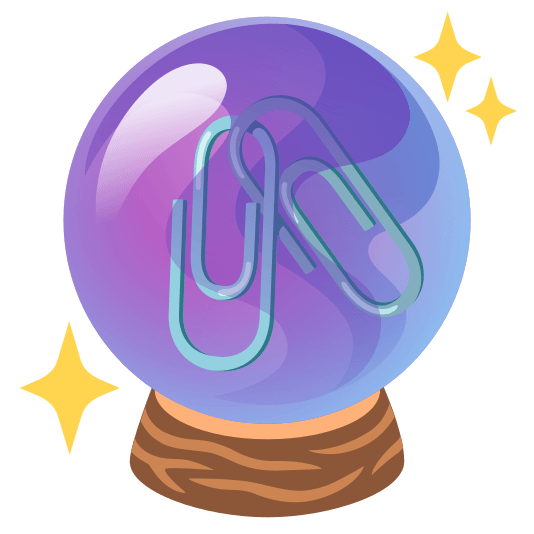 crystal ball linked paperclips