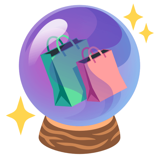 crystal ball shopping bags