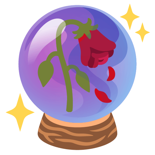 crystal ball wilted flower