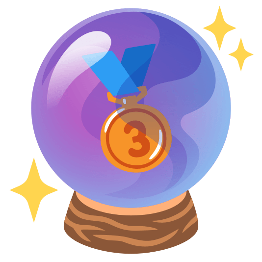 crystal ball third place medal