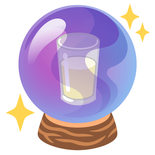 crystal ball glass of milk