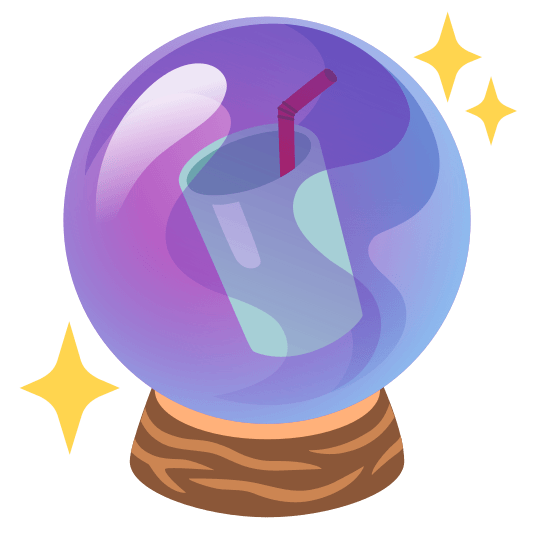 crystal ball cup with straw