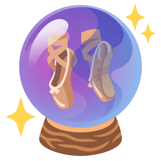 crystal ball ballet shoes