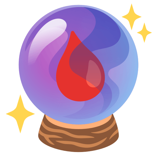 crystal ball drop of blood