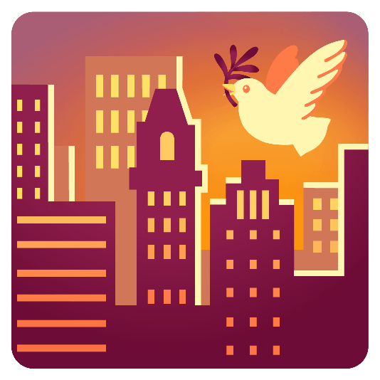 dove of peace city sunrise