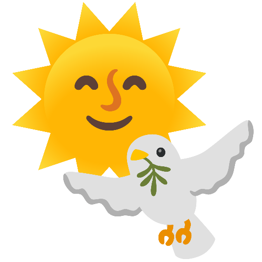dove of peace sun with face
