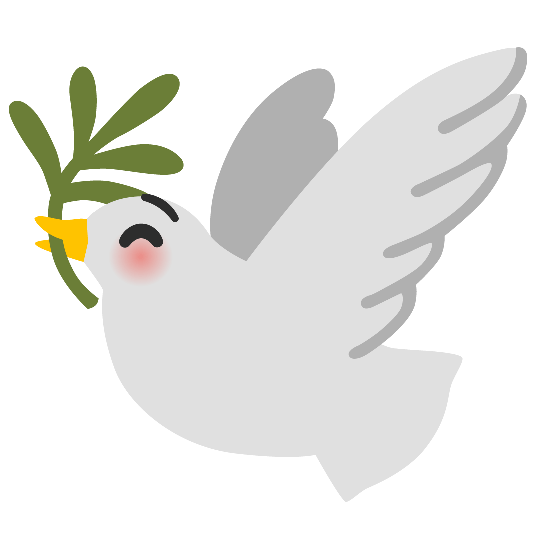 dove of peace kissing closed eyes