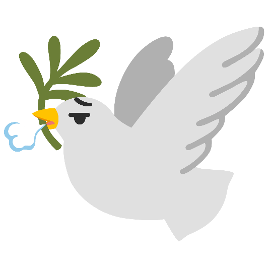 dove of peace face exhaling