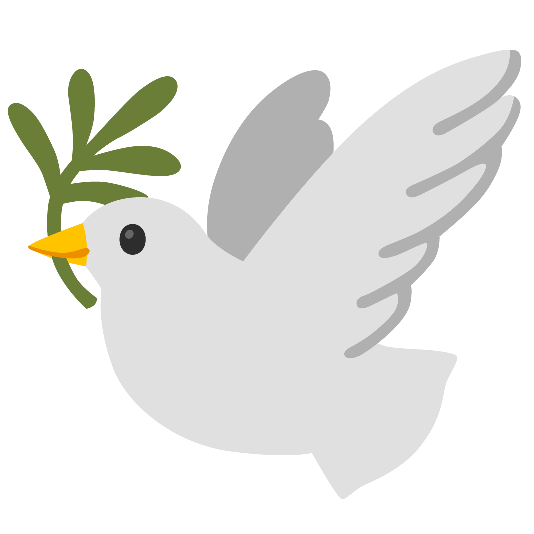 dove of peace slightly smiling face