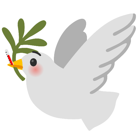 dove of peace face with thermometer