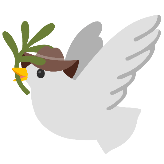 dove of peace face with cowboy hat
