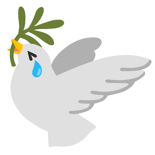 dove of peace rolling on the floor laughing