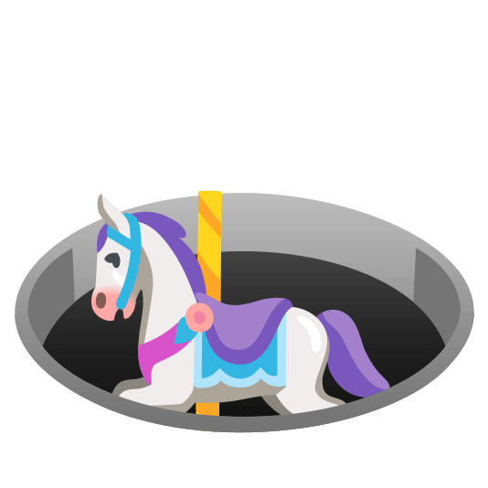 hole carousel horse