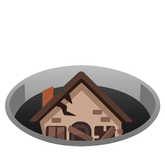 hole derelict house building