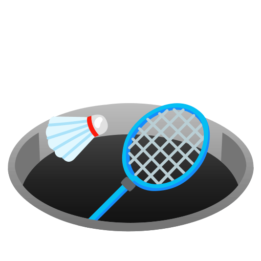 hole badminton racquet and shuttlecock