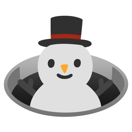 hole snowman without snow